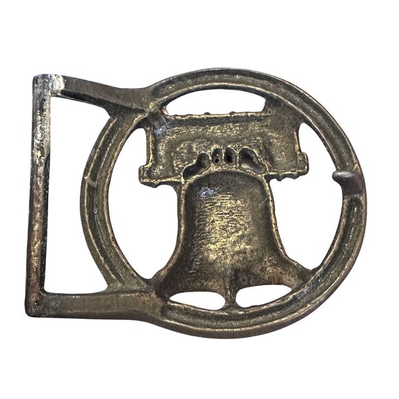 Vtg Belt Buckle Bicentennial Liberty Bell 1776 Solid Brass 1970s USA Made 2.75" - Picture 2 of 2